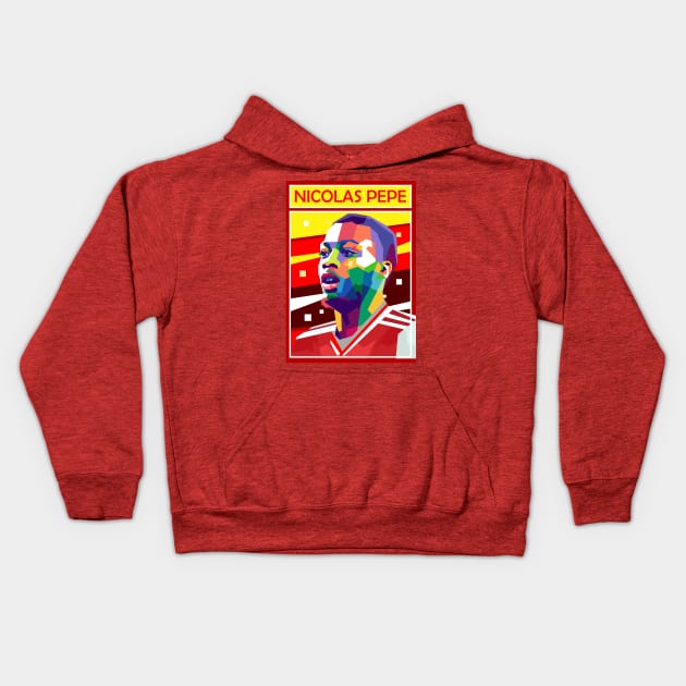 NICOLAS PEPE Kids Hoodie by erikhermawann22